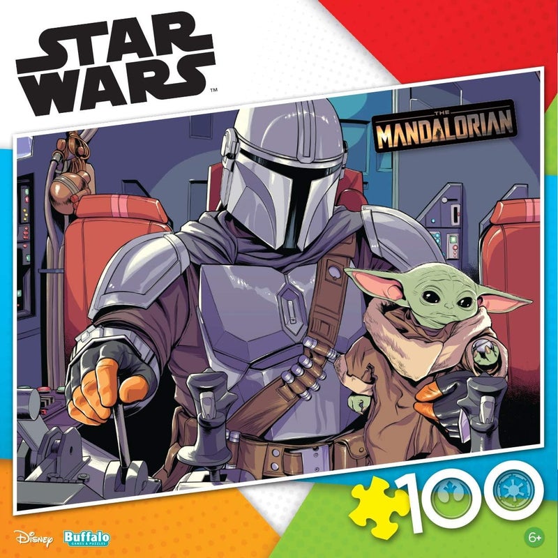 Buffalo Games - Star Wars - The Mandalorian and The Child - 100 Piece Jigsaw Puzzle for Families -Challenging Puzzle Perfect for Game Nights - Finished Size is 15.00 x 11.00 - Image 3